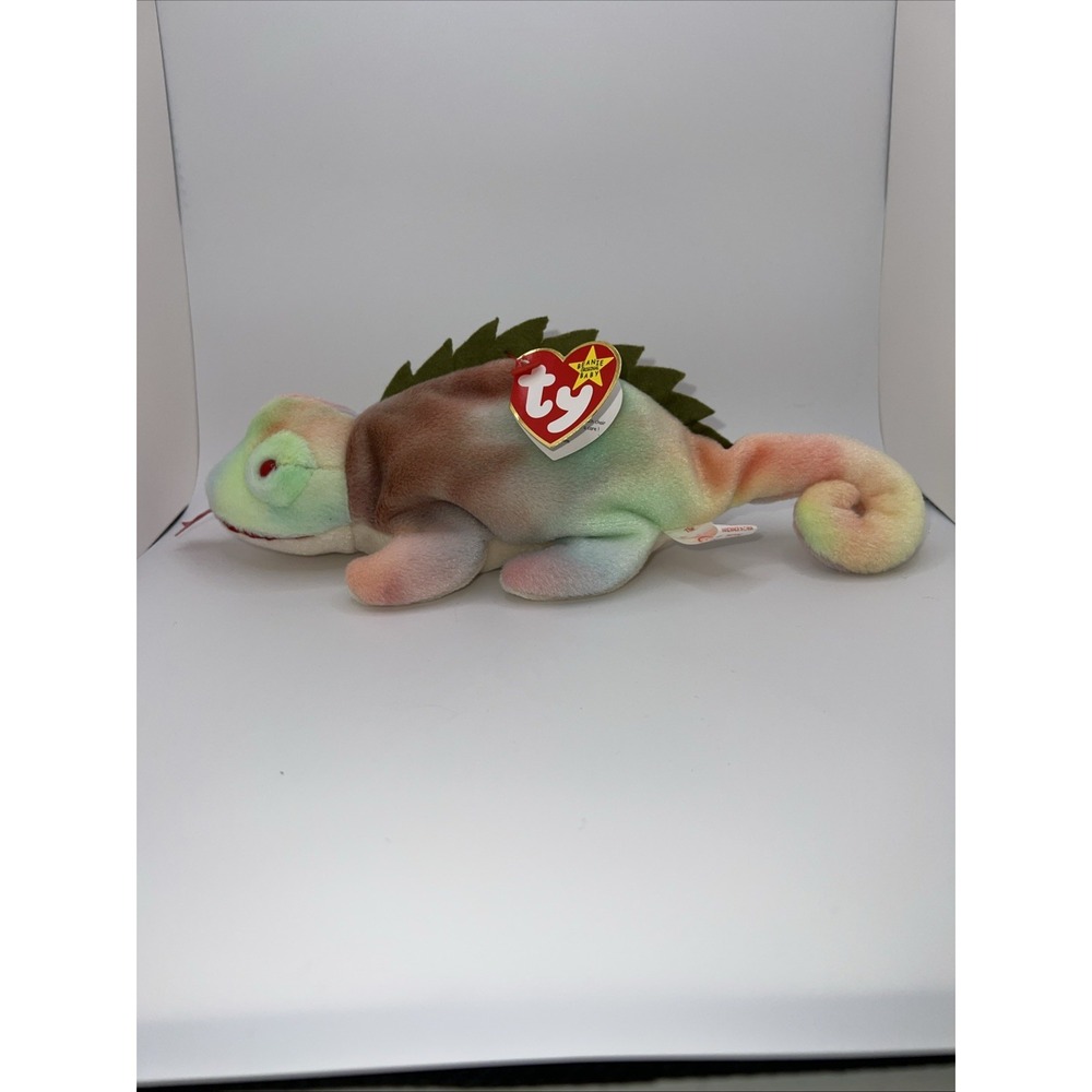 TY Beanie Babies Baby Iggy the Iguana 1997 Rainbow Tie Dye
